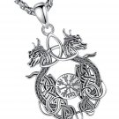 Harmony Ball Sterling Silver Viking Valknut Knot Compass Necklace for Man