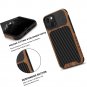 Compatible with iPhone 13 mini Case Wood Grain with Carbon Fiber Texture