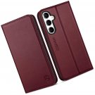 Wallet Case for Galaxy S24 FE, Genuine Leather Flip Magnetic RFID Card