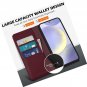 Wallet Case for Galaxy S24 FE, Genuine Leather Flip Magnetic RFID Card