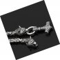 Wolf Head with Thor Mjolnir Pendant Necklace Stainless Steel - King