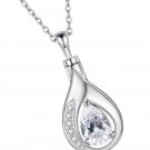 Teardrop Urn Necklace for Ashes - 925 Sterling Silver Blue Cremation Pendant for Teardrop Urn Necklace for Ashes - 925 Sterling Silver Blue Cremation Pendant for