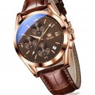 Men's Chronograph Quartz Watches, Leather Strap Gold Case with Day Date, Men's Chronograph Quartz Watches, Leather Strap Gold Case with Day Date,