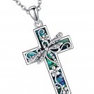 Dragonfly Necklace 925 Sterling Silver Dragonfly Cross Pendant Necklace for Dragonfly Necklace 925 Sterling Silver Dragonfly Cross Pendant Necklace for