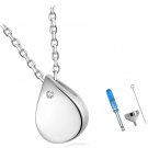 925 Sterling Silver Urn Cremation Ashes Memorial Keepsake Teardrop Eternity Mom