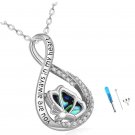 Infinity Butterfly Urn Necklaces for Ashes 925 Sterling Silver Cremation Jewelry