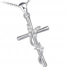 Distance Cross Necklace for Women 925 Sterling Silver Jewelry Pendant Necklace Distance Cross Necklace for Women 925 Sterling Silver Jewelry Pendant Necklace