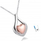 Cremation Jewelry 925 Sterling Silver Teardrop Urn Necklace for Ashes Heart for