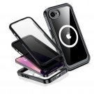 For iPhone 16E Case,Built-in 9H Tempered Glass Screen Protector + Privacy Screen