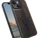Magnetic Wood Case for iPhone 13 Mini Case [Natural Wood and Black Soft Magnetic Wood Case for iPhone 13 Mini Case [Natural Wood and Black Soft