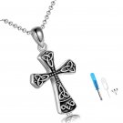 Celtic Cross Necklace Sterling Silver Vintage Religious Christian Jewelry for