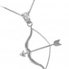 925 Sterling Silver Bow and Arrow Pendant Necklace