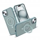 Compatible with iPhone 15 Case with Invisible Magnetic O-Ring Stand Translucent Compatible with iPhone 15 Case with Invisible Magnetic O-Ring Stand Translucent