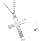 925 Sterling Silver Cross Urn Pendant Necklace Keepsake Memorial Cremation for