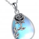 925 Sterling Silver Moonstone Necklace Filigree Teardrop Pendant Jewelry 925 Sterling Silver Moonstone Necklace Filigree Teardrop Pendant Jewelry
