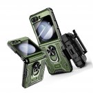 For Z Flip 5 Case with Hinge Protection, 360°Ring Magnetic Kickstand and -