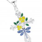 Cross Necklace Sterling Silver Four Leaf Religious Cross Pendant Jewelry Gifts Cross Necklace Sterling Silver Four Leaf Religious Cross Pendant Jewelry Gifts