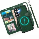 Wallet Case for Galaxy S25, [Removable] 2 in 1 [Wireless Charging] Wrist
