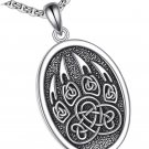 Viking Nordic Necklace 925 Sterling Silver Celtic Paw Valknut Pendant Norse Viking Nordic Necklace 925 Sterling Silver Celtic Paw Valknut Pendant Norse