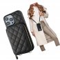 Crossbody Wallet Case for iPhone 14 Pro, RFID Blocking PU Leather Zipper