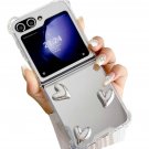 For Galaxy Z Flip 5 Mirror Case Flexible Cute 3D Love Heart Soft Clear For Galaxy Z Flip 5 Mirror Case Flexible Cute 3D Love Heart Soft Clear