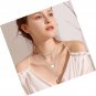 925 Sterling Silver Multilayer Layered Triple Long Chain Pendant for