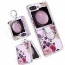 For Samsung Galaxy Z Flip 5 Case with Ring + Screen Protector, Shockproof Thin Z For Samsung Galaxy Z Flip 5 Case with Ring + Screen Protector, Shockproof Thin Z