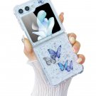 Compatible with Samsung Galaxy Flip 5 Case Clear Butterfly Purple Women Girls Z Compatible with Samsung Galaxy Flip 5 Case Clear Butterfly Purple Women Girls Z