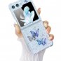 Compatible with Samsung Galaxy Flip 5 Case Clear Butterfly Purple Women Girls Z