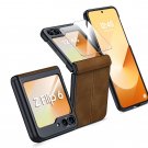 For Samsung Galaxy Z Flip 6 Leather Case, Hinge Protection and Built-in Screen Z For Samsung Galaxy Z Flip 6 Leather Case, Hinge Protection and Built-in Screen Z