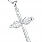 Infinity Cross Necklace for Women 925 Sterling Silver Polished Cross