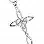 Celtic Knot Cross Pendant Necklace Sterling Silver Religious Irish Infinity Love