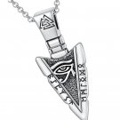 Arrow Necklace 925 Sterling Silver Eye of Horus Pendant Viking Jewelry for Men