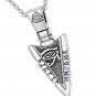 Arrow Necklace 925 Sterling Silver Eye of Horus Pendant Viking Jewelry for Men