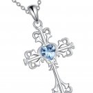 Cross Necklace for Women 925 Sterling Silver Faith Cross Pendant Topaz Jewelry Cross Necklace for Women 925 Sterling Silver Faith Cross Pendant Topaz Jewelry