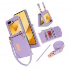 Phone Case for Samsung Galaxy Z Flip 6, Crossbody Wallet Phone Cover with Card 6