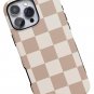 For iPhone 16 Pro Max Case | Fit Check | Neutral Checkerboard Checkered | |