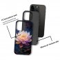 Compatible with iPhone 16 Pro Max Case,Beautiful Lotus Flowers Pattern 2 in 1 16