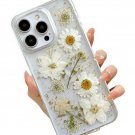 for iPhone 16 Pro Max Clear Case with Pressed Real Flowers Design,Glitter for iPhone 16 Pro Max Clear Case with Pressed Real Flowers Design,Glitter