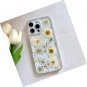 for iPhone 16 Pro Max Clear Case with Pressed Real Flowers Design,Glitter