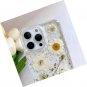 for iPhone 16 Pro Max Clear Case with Pressed Real Flowers Design,Glitter