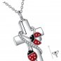 Urn Necklaces for Ashes 925 Sterling Silver Cross Necklace Cremation for