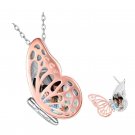 925 Sterling Silver Locket Urn Necklace for Ashes S925 Butterfly Keepsake for