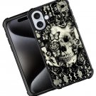 Case Compatible with iPhone 16, Victorian Gothic Lace Skull Cases, Tempered TPU Case Compatible with iPhone 16, Victorian Gothic Lace Skull Cases, Tempered TPU