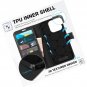 Case Wallet for iPhone 16 Pro, RFID Blocking [4 Card Holder] Kickstand TPU