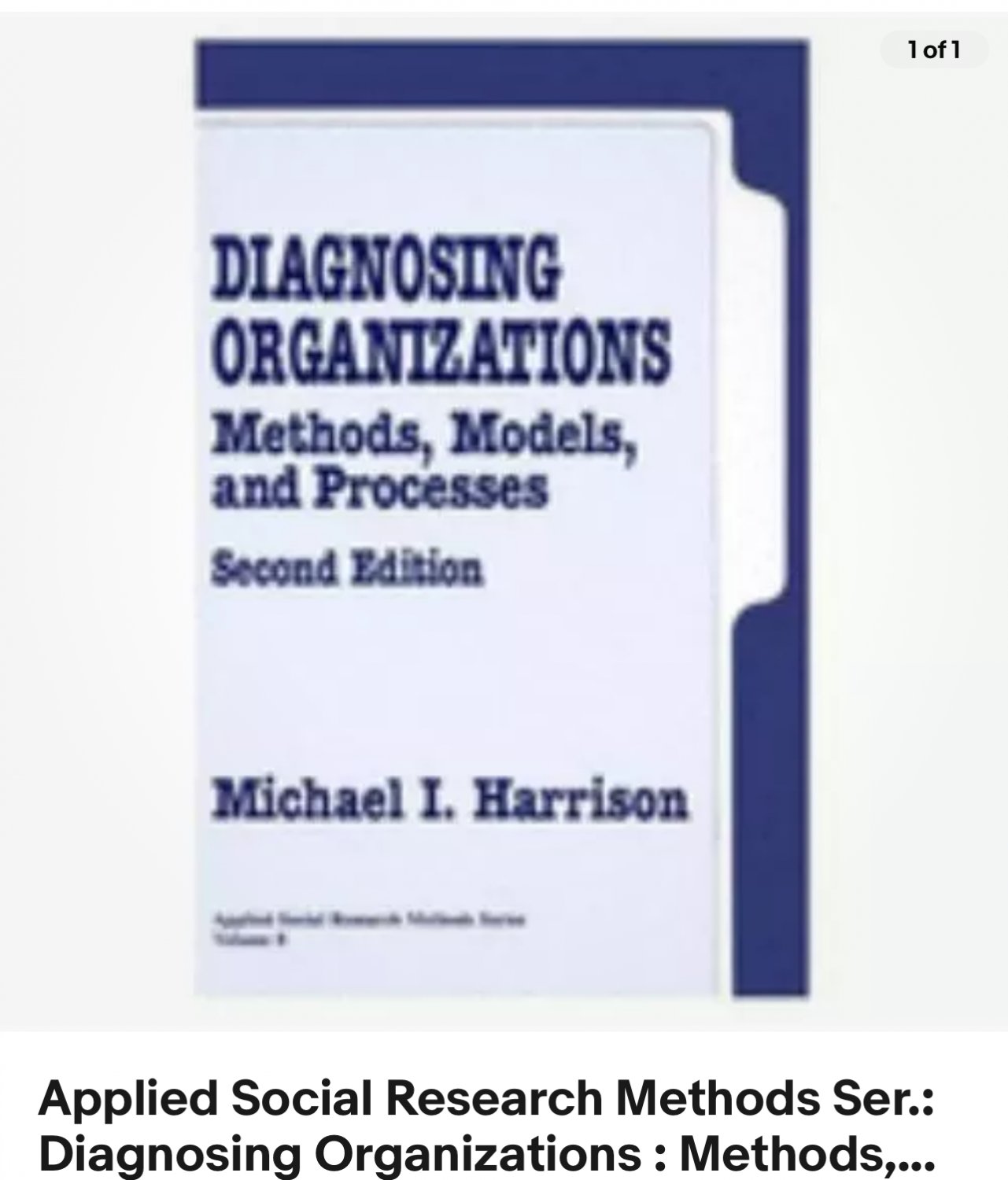 Diagnosing Organizations: Methods, Models, and Processes