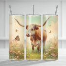 20oz Beautiful Long Horn Tumbler Wrap, Sublimation, PNG, Digital Download