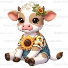 Baby Cow Clipart, High Quality PNG, Digital Download