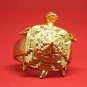 Gold Plated Good Luck Tortoises Shree Yantra Ring for Men and Women