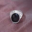 Aghori Bronze Ring: Black Stone, Vortex Rite,